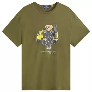 Футболка с изображением медведя-защитника Polo Ralph Lauren, зеленый