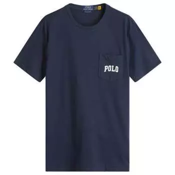 Футболка с изображением медвежьего кармана Polo Ralph Lauren, синий