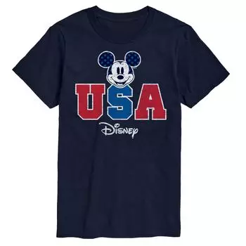 Футболка с изображением Микки Мауса Big & Tall USA от Disney, Blue License, синий
