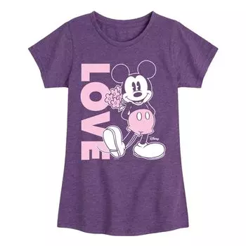 Футболка с изображением Микки Мауса Disney для девочек 7–16 лет с рисунком Love Licensed Character, фиолетовый