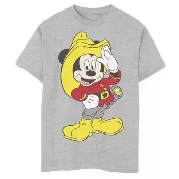 Футболка с изображением Микки Мауса Disney для мальчиков 8–20 лет, наряд пожарного Disney