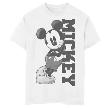 Футболка с изображением Микки Мауса Disney для мальчиков 8–20 лет, опирающаяся на имя Licensed Character