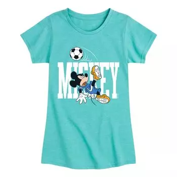 Футболка с изображением Микки Мауса для девочек 7–16 лет Disney's Soccer Licensed Character