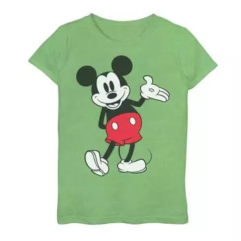 Футболка с изображением Микки Мауса для девочек 7–16 лет от Disney's, откровенный портрет Disney