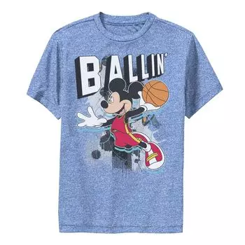 Футболка с изображением Микки Мауса для мальчиков 8–20 лет Disney's Ballin' с портретным рисунком Disney