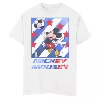 Футболка с изображением Микки Мауса и друзей Disney для мальчиков 8–20 лет, Футбол, США Licensed Character, белый