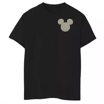 Футболка с изображением Микки Мауса и друзей Disney для мальчиков 8–20 лет в клетку с нашивкой Микки Disney