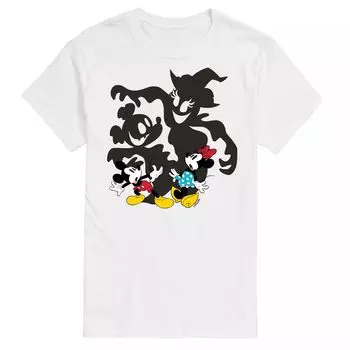 Футболка с изображением Микки Мауса и друзей Disney's Big & Tall Mickey Minnie Scared Shadows Licensed Character, белый