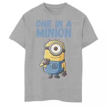 Футболка с изображением миньонов One In a Minion для мальчиков 8–20 лет Licensed Character, цвет Athletic Heather