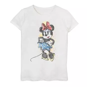 Футболка с изображением Минни Маус и эскиза портрета для девочек 7–16 лет Disney's «Микки Маус и друзья» Disney