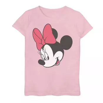 Футболка с изображением Минни Маус и большим лицом для девочек 7–16 лет Disney's «Микки Маус и друзья» Disney