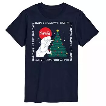 Футболка с изображением мишек Big & Tall Coca-Cola Happy Holidays Licensed Character, синий