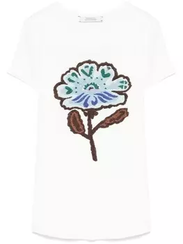 Футболка с изображением мощного цветка Dorothee Schumacher, белый