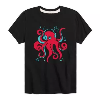 Футболка с изображением наушников Octopus для мальчика 8–20 лет Licensed Character, черный