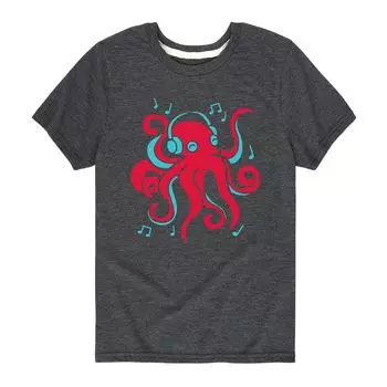 Футболка с изображением наушников Octopus для мальчика 8–20 лет Licensed Character, серый
