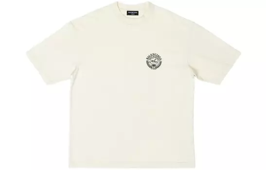 Футболка с изображением ножниц Balenciaga, светло-бежевый