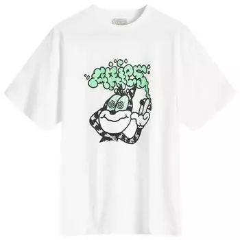 Футболка с изображением обкуренного кота Aries, белый