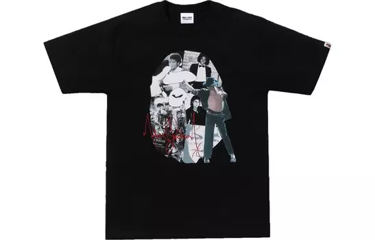 Футболка с изображением обложки альбома BAPE X Michael Jackson Ape Head A Bathing Ape, белый