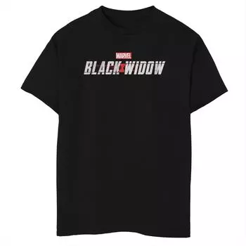 Футболка с изображением официального логотипа фильма Marvel Black Widow для мальчиков 8–20 лет Marvel