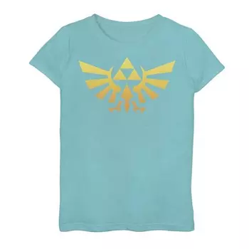 Футболка с изображением оранжевого значка Royal Crest для девочек 7–16 лет Nintendo Legend Of Zelda Licensed Character, цвет Tahi Blue