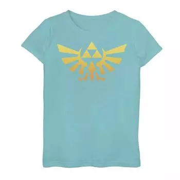 Футболка с изображением оранжевого значка Royal Crest для девочек 7–16 лет Nintendo Legend Of Zelda Licensed Character