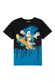 Футболка с изображением ёжика Соника из 100% хлопка Vanilla Underground, черный