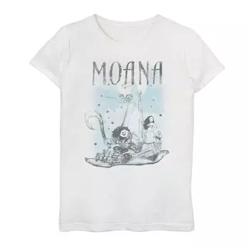 Футболка с изображением парусного спорта и эскизов для девочек 7–16 лет Disney's Moana and Maui Licensed Character