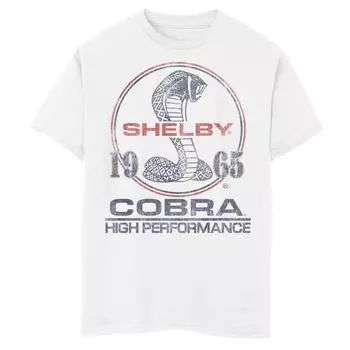 Футболка с изображением печати Shelby Cobra 1965 для мальчиков 8–20 лет Licensed Character, белый