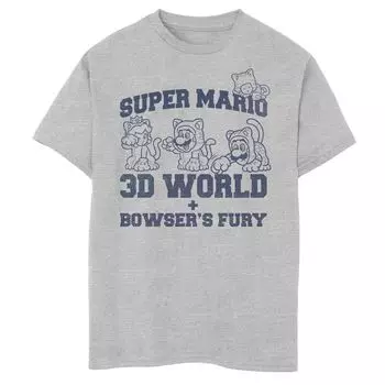 Футболка с изображением персонажа Super Mario 3D Bowser's Fury для мальчиков 8–20 лет Licensed Character