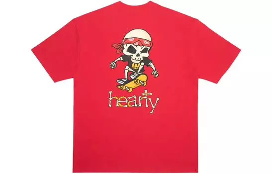 Футболка с изображением пиратского черепа, унисекс, красная Drew House, красный