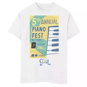 Футболка с изображением плаката 5-го ежегодного фестиваля фортепиано для мальчиков 8–20 лет Disney/Pixar's Soul Boys Disney / Pixar