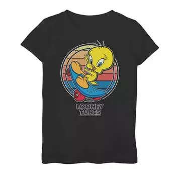 Футболка с изображением плаката и графическим изображением Looney Tunes Tweety для девочек 7–16 лет Licensed Character