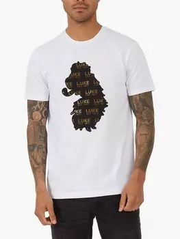Футболка с изображением плавника льва LUKE 1977, белый/мульти