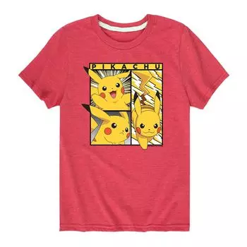 Футболка с изображением покемона Пикачу для мальчиков 8–20 лет Licensed Character, красный