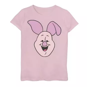 Футболка с изображением поросенка и большим лицом Disney's Winnie The Pooh для девочек 7–16 лет Disney
