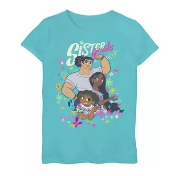 Футболка с изображением портрета Disney's Encanto для девочек 7–16 лет Sister Goals Disney