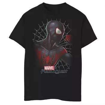 Футболка с изображением портрета и профиля Marvel Puzzle Quest для мальчиков 8–20 лет Marvel