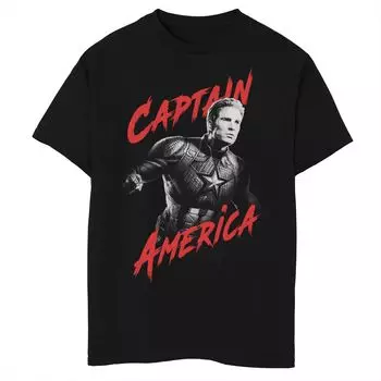 Футболка с изображением портрета Капитана Америки для мальчиков 8–20 лет Marvel Avengers Endgame Licensed Character