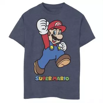 Футболка с изображением портрета Марио для мальчиков 8–20 лет Super Mario Fist Pump Licensed Character