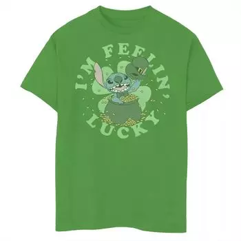 Футболка с изображением портрета «Мне повезет» Disney's Lilo & Stitch 8–20 St. Patty's Disney