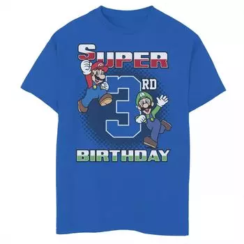Футболка с изображением портрета на день рождения Nintendo Super Mario и Luigi Super для мальчиков 8–20 лет Licensed Character