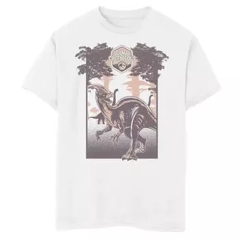 Футболка с изображением портрета паразауролофа для мальчиков 8–20 лет: мир юрского периода: лагерь мелового периода Jurassic World