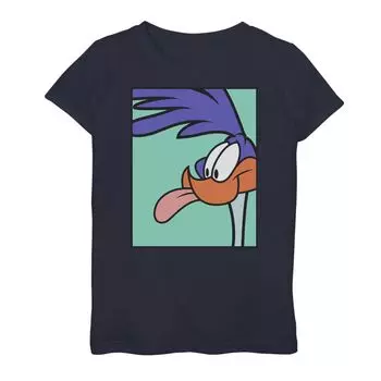 Футболка с изображением портрета Road Runner для девочек 7–16 лет Looney Tunes Licensed Character
