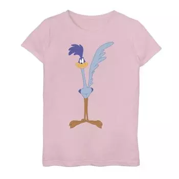 Футболка с изображением портрета Road Runner для девочек 7–16 лет Looney Tunes Licensed Character