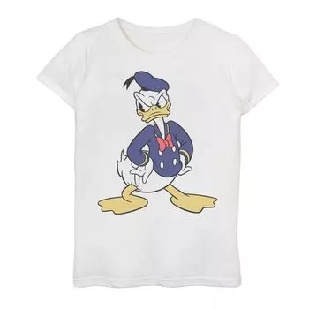 Футболка с изображением портрета в традиционной злой позе для девочек 7–16 лет от Disney's Donald Duck Disney