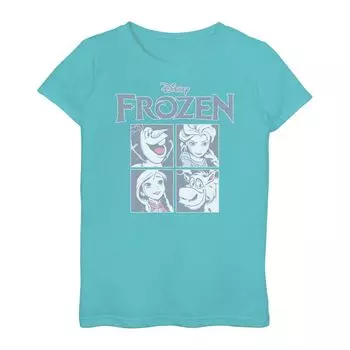 Футболка с изображением портретной сетки персонажей Disney's Frozen Girls 7–16 лет Licensed Character