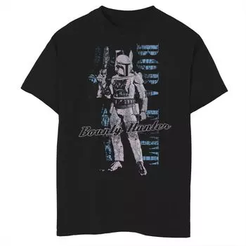 Футболка с изображением потертого портрета «Охотник за головами» для мальчиков 8–20 лет «Звездные войны» Боба Фетт Star Wars