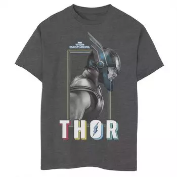 Футболка с изображением профиля и портрета Тора для мальчиков 8–20 лет Marvel Thor Ragnarok Marvel