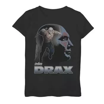 Футболка с изображением профиля Marvel Infinity War Drax для девочек 7–16 лет Marvel