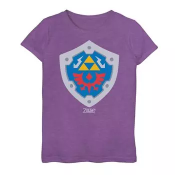 Футболка с изображением щита Nintendo Legend of Zelda Link's Awakening Shield для девочек 7–16 лет Licensed Character